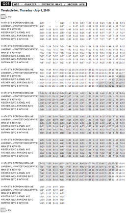 MTA NYC Transit - Q25 Jamaica schedule
